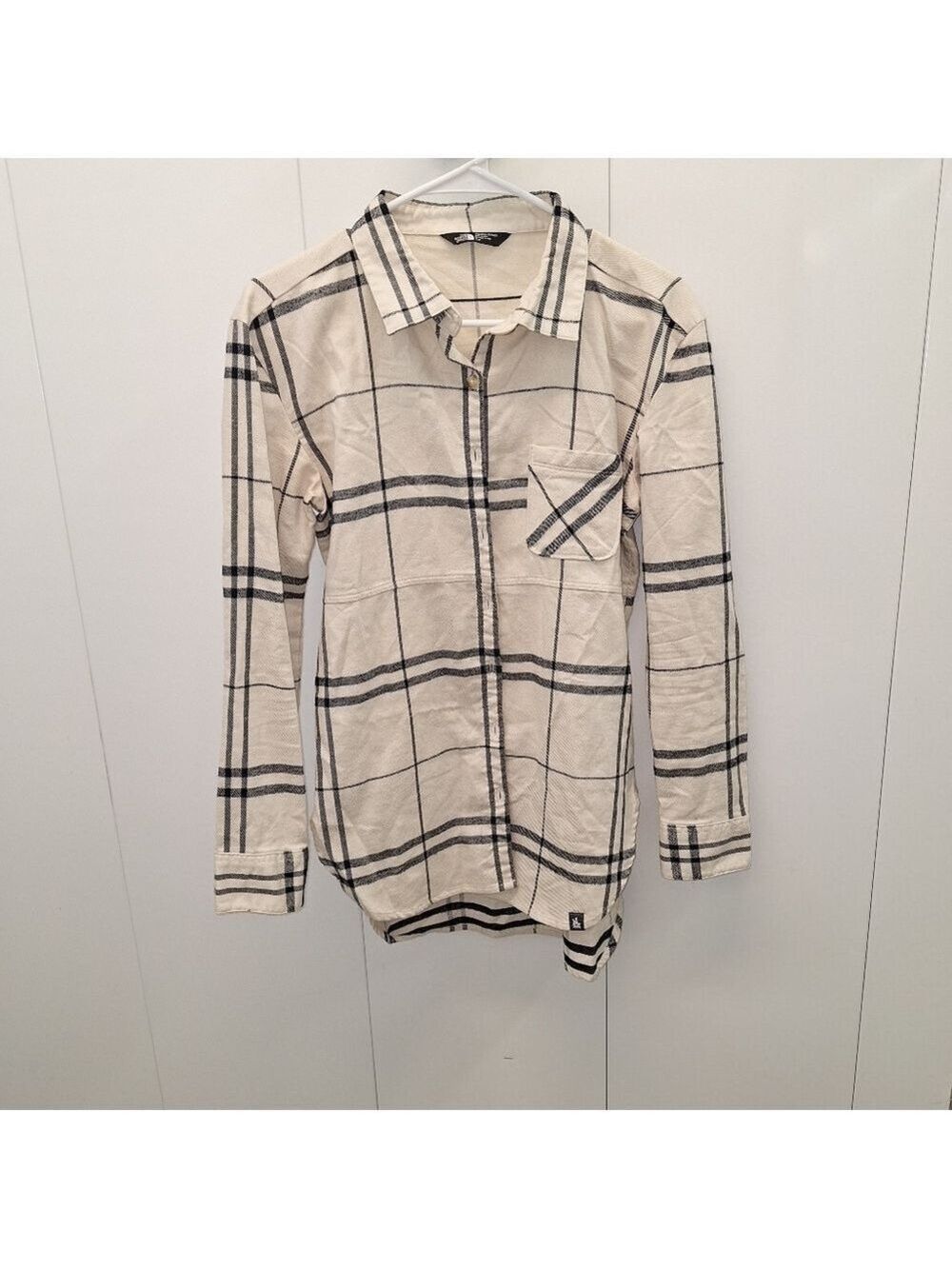 The North Face Plaid Shirt Womens Cream Black Small